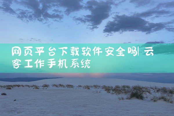 网页平台下载软件安全吗