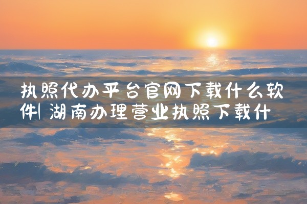 执照代办平台官网下载什么软件
